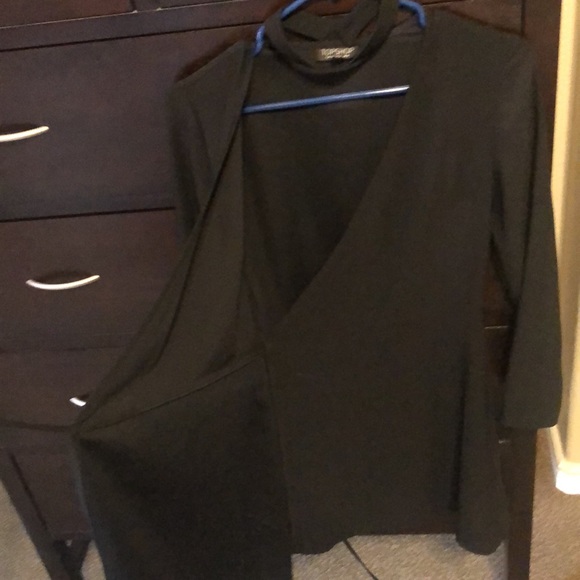 Black Wrap Around Cocktail Dress with Choker - Picture 4 of 16